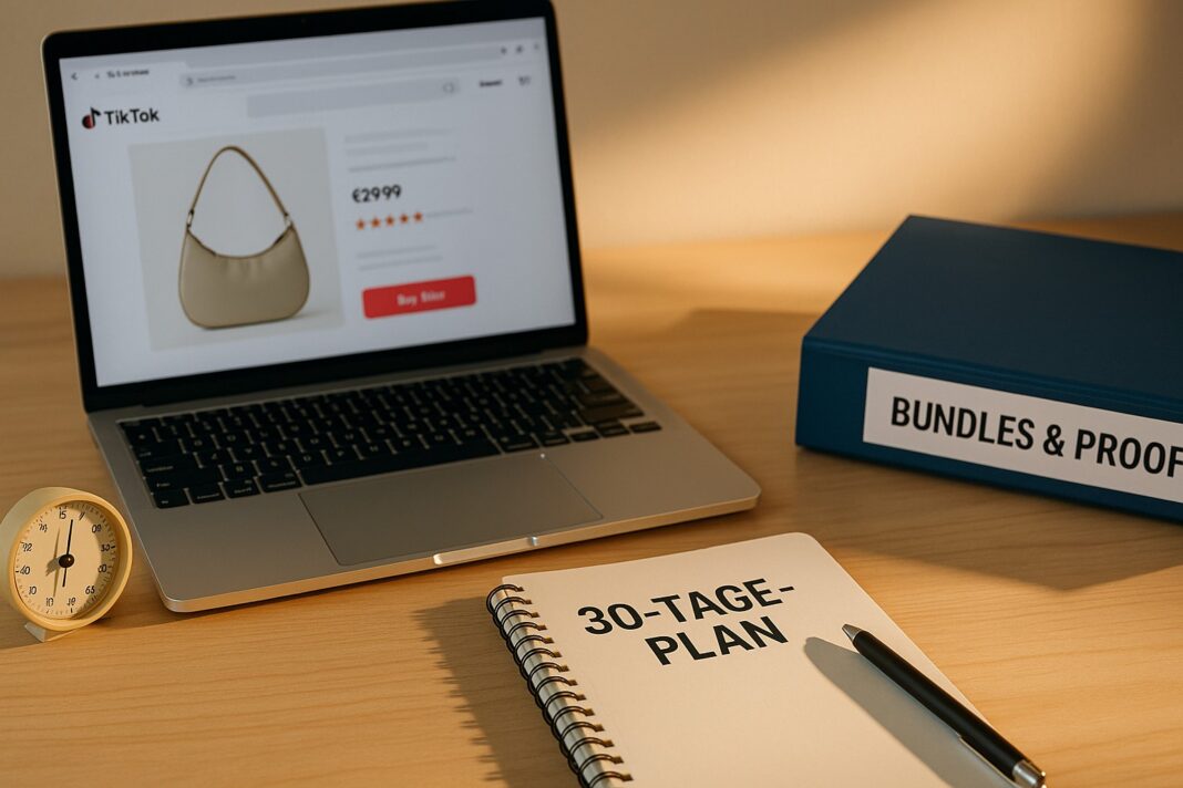 TikTok Shop – 30‑Tage‑Plan am Creator‑Desk