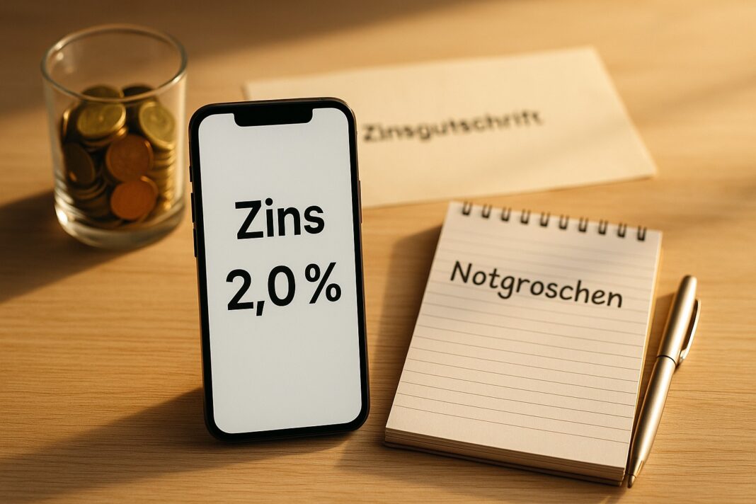 Cash klug parken: 2,0 % Zinsen 2025