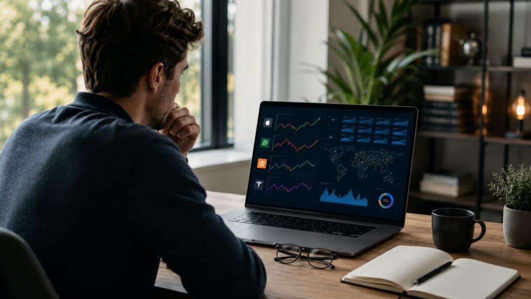 Aktien oder ETFs? Wann Einzelaktien sinnvoll sind und wann Anfänger besser breit streuen Anleger vergleicht Aktien und ETFs für den langfristigen Vermögensaufbau