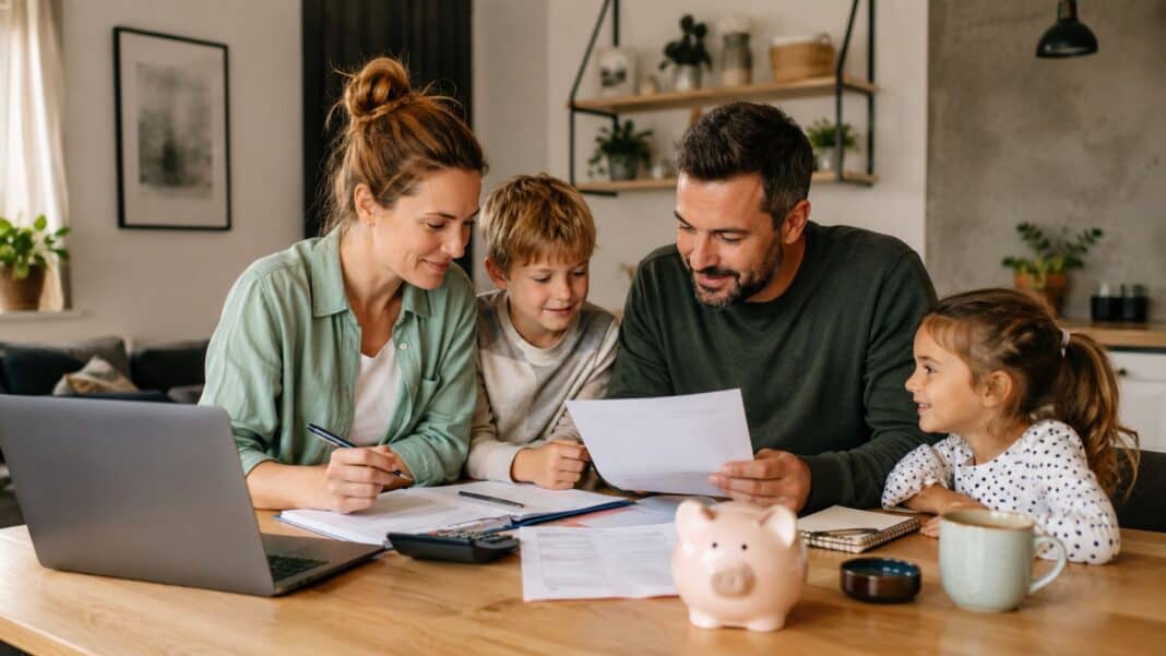 Kinderzuschlag statt Bürgergeld? Wann Familien Anspruch haben und wie sie kein Geld verschenken Familie prüft gemeinsam Haushaltsbudget und staatliche Unterstützung am Küchentisch