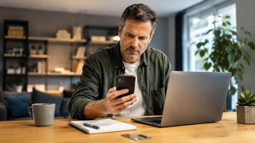 Verbraucherfallen 2026: Die wichtigsten Betrugsmaschen, vor denen du dich schützen solltest Aufmerksamer Verbraucher prüft digitale Warnsignale am Laptop im modernen Zuhause