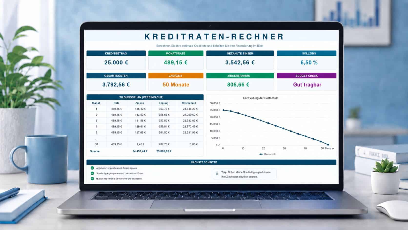 Kreditraten-Rechner Kostenloser Kreditraten-Rechner