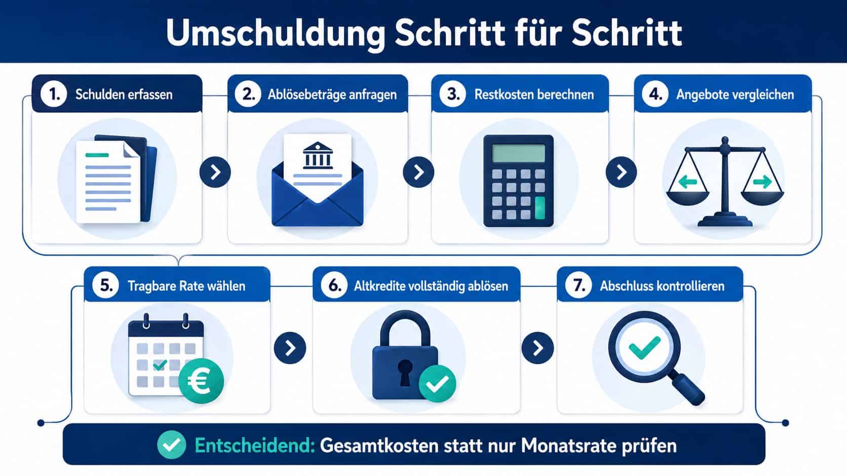 Umschuldung Schritt für Schritt