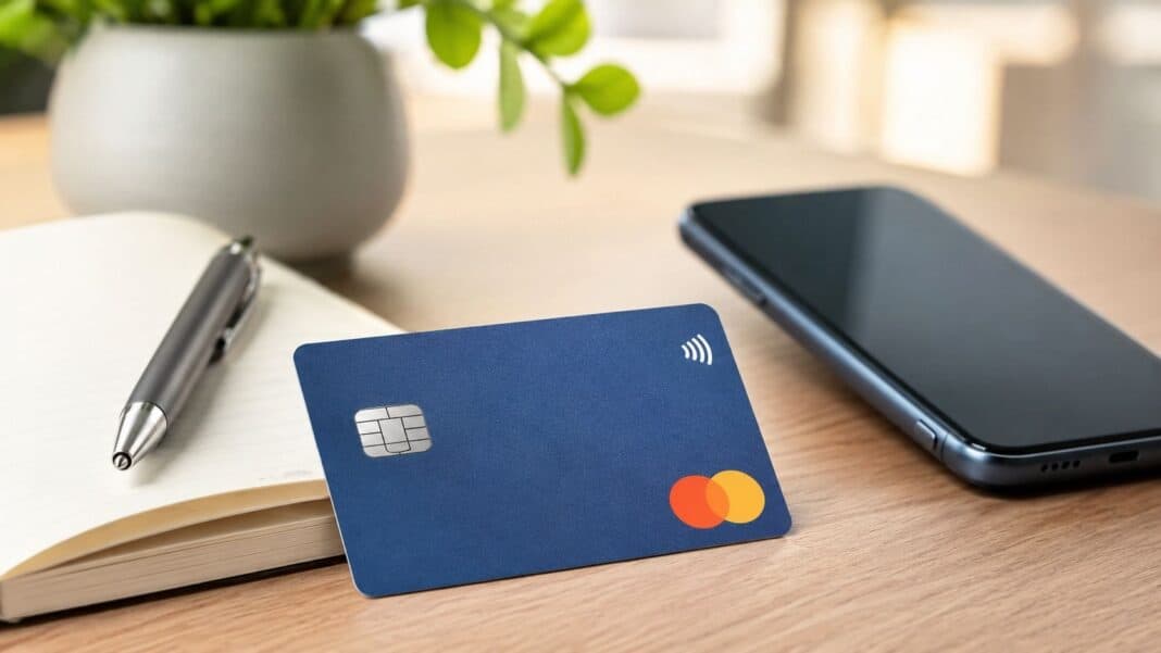 Bankkarte, Smartphone und Kontounterlagen als Symbol für ein Basiskonto trotz Schufa