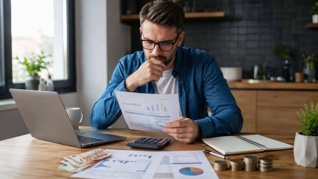 Kreditkosten vergleichen mit Finanzierungsunterlagen und Taschenrechner