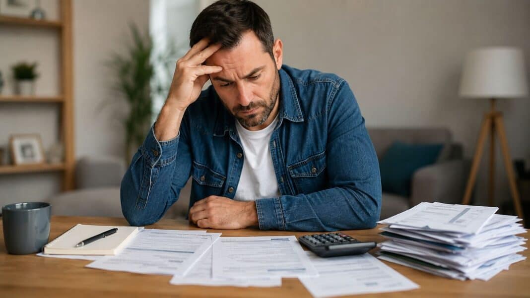 Privatinsolvenz oder weiter Schulden abbauen? Wann der letzte Schritt sinnvoll wird Nachdenkliche Person mit Haushaltsunterlagen und geordneten Rechnungen bei der Entscheidung über den weiteren Schuldenweg