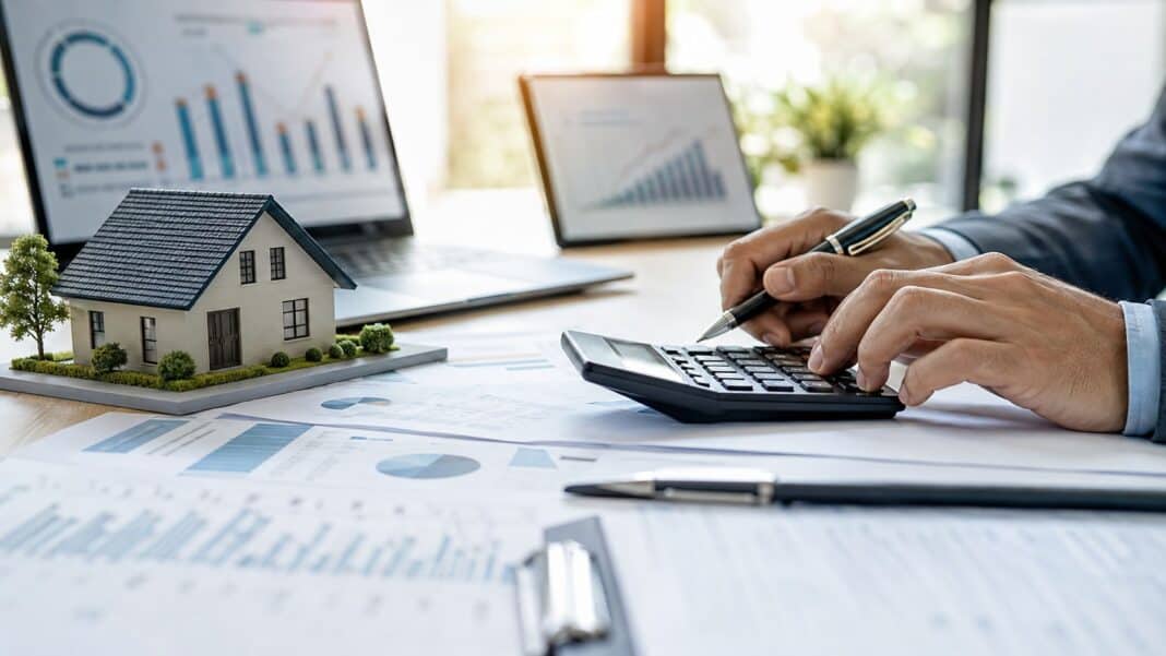 Tilgung berechnen: So erkennst du, wie teuer dein Immobilienkredit wirklich wird Immobilienfinanzierung mit Tilgungsplan, Taschenrechner und Hausmodell