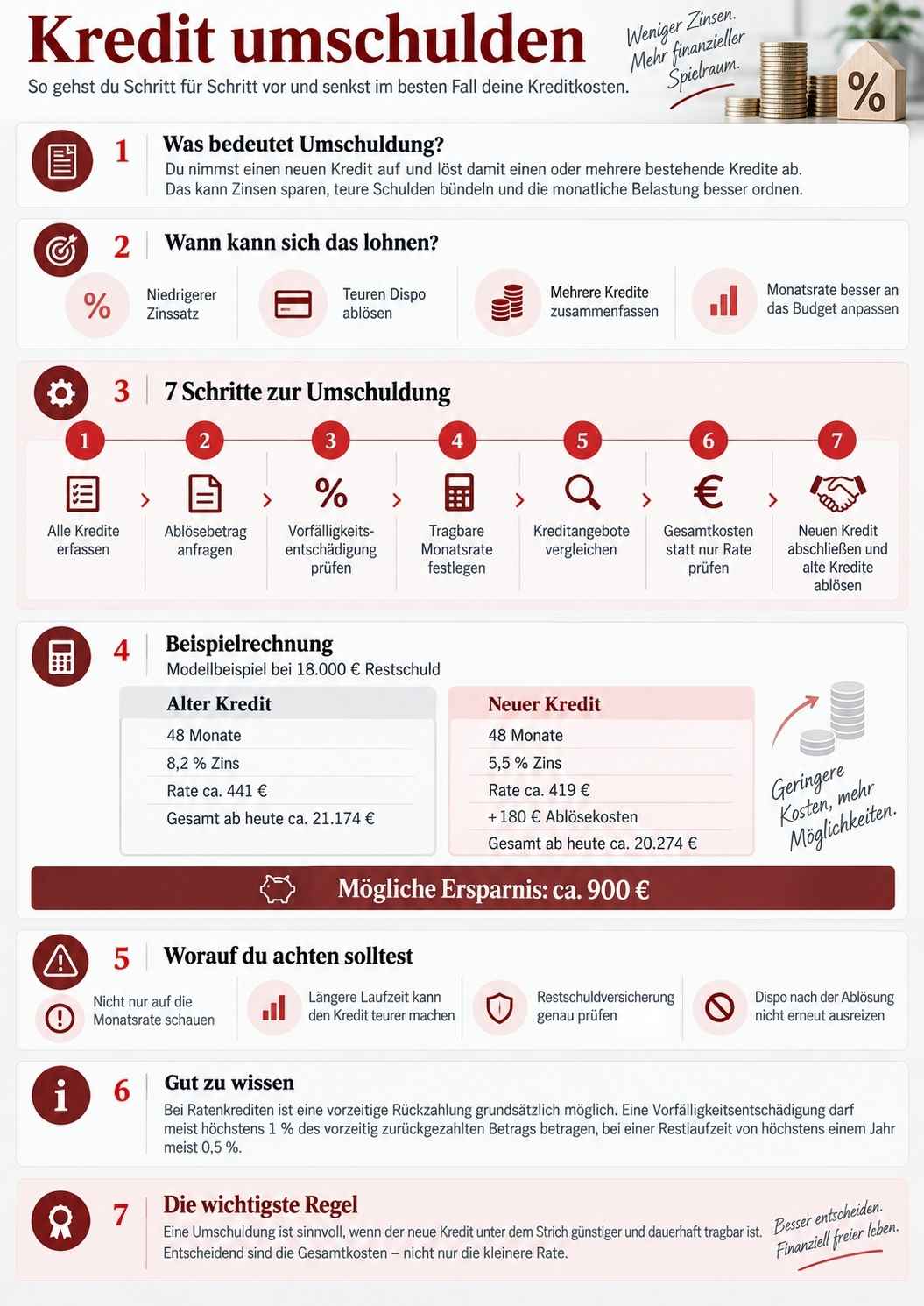 Kredit clever umschulden und Kosten senken